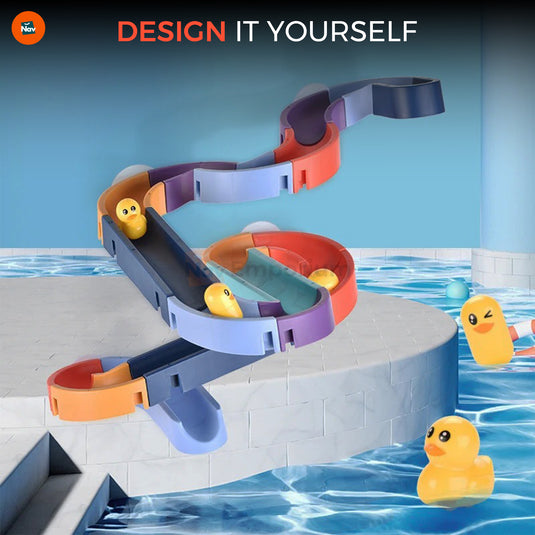 Fun bath time with water slide