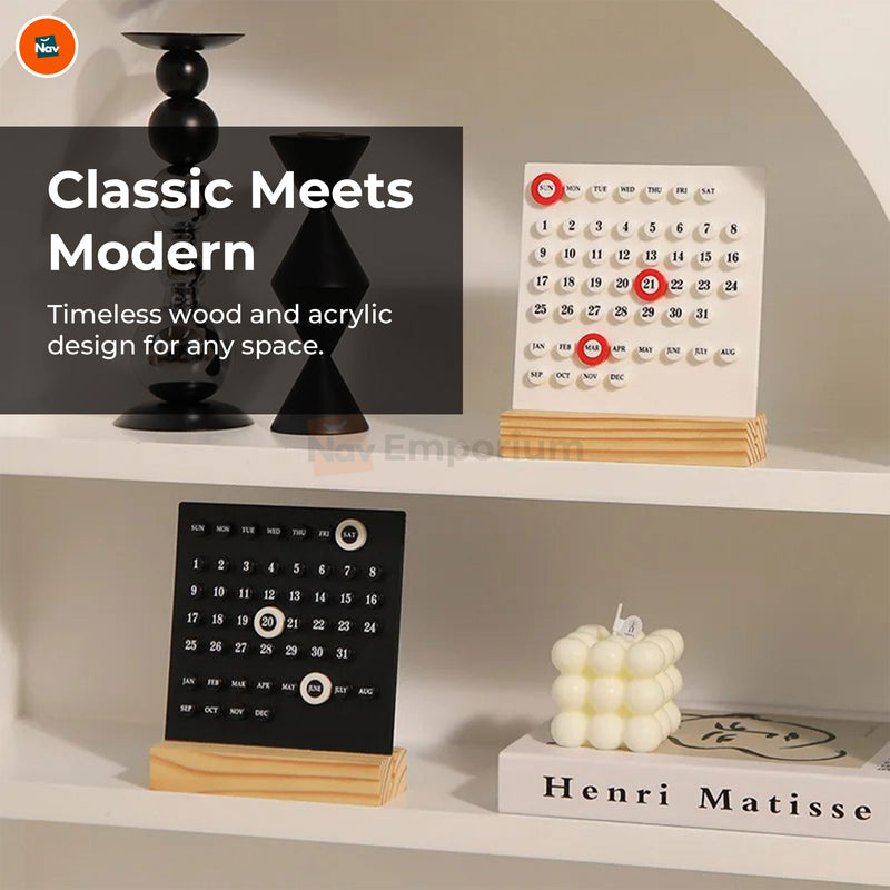 Adjustable desk calendar