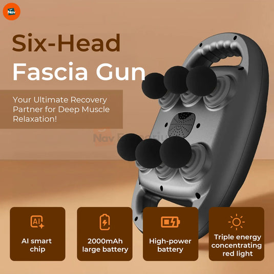 Feature image adjustable intensity 6 head massage gun