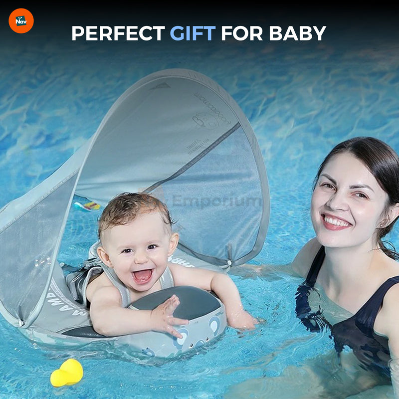 Parent and toddler using SafeSplash float
