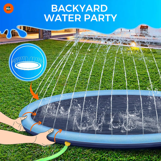 large dog splash pool backyard