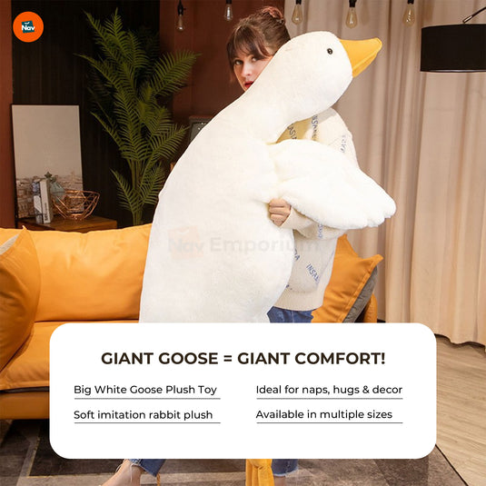 Comfortable white goose plush pillow for relaxation