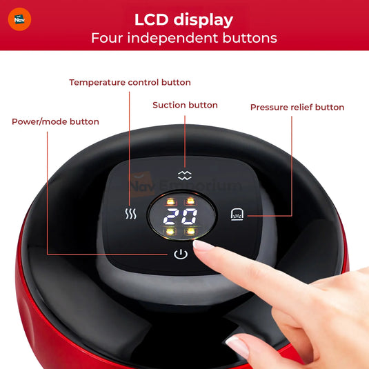 Electric cupping machine key features infographic