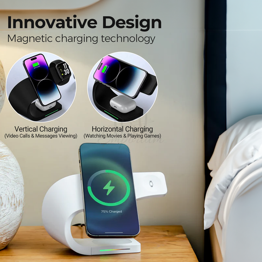 4-in-1 Magnetic Wireless Charger - Fast, Versatile Charging Solution