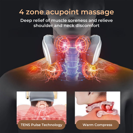 Sleek design neck massager for pain relief