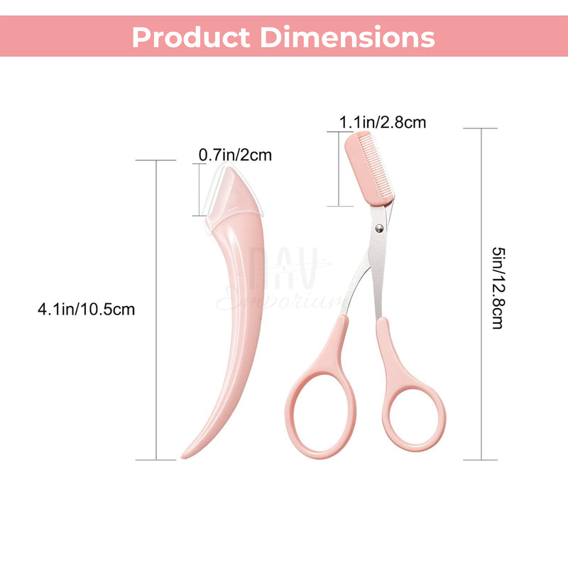 Compact eyebrow grooming set