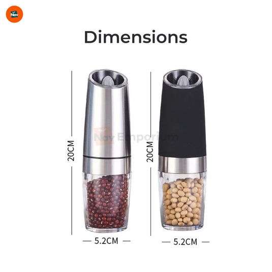 Sleek stainless steel pepper mill