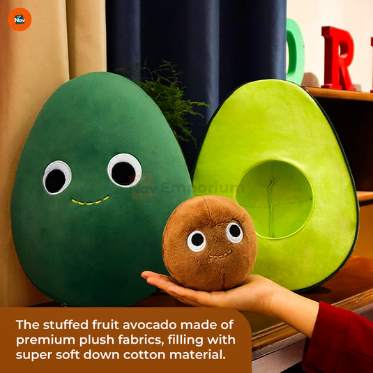 Avocado-shaped plush pillow