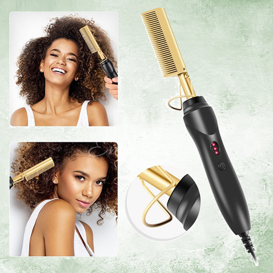 Electric pressing comb for coarse hair