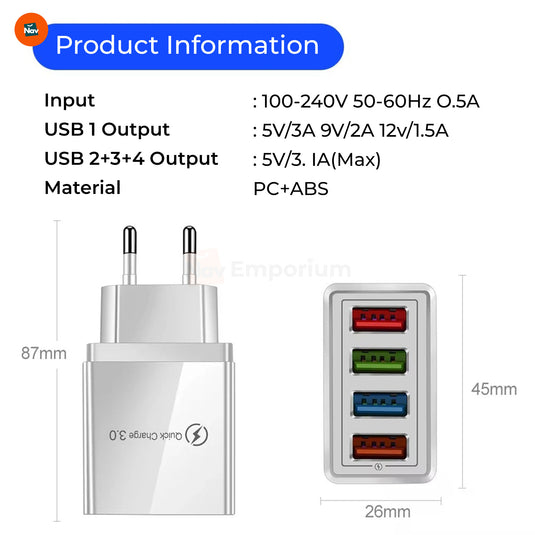 TravelPower charger with multiple device charging