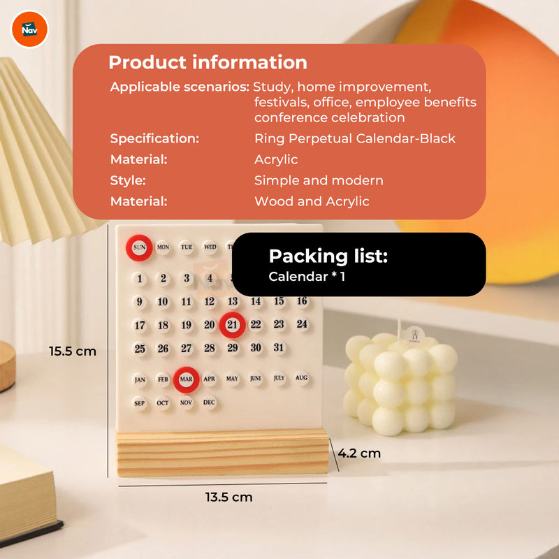 Compact desk calendar