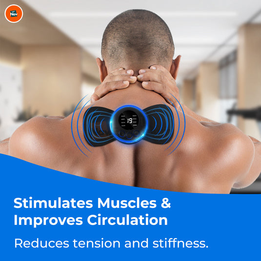 Featured image showing mini tens unit device in hand