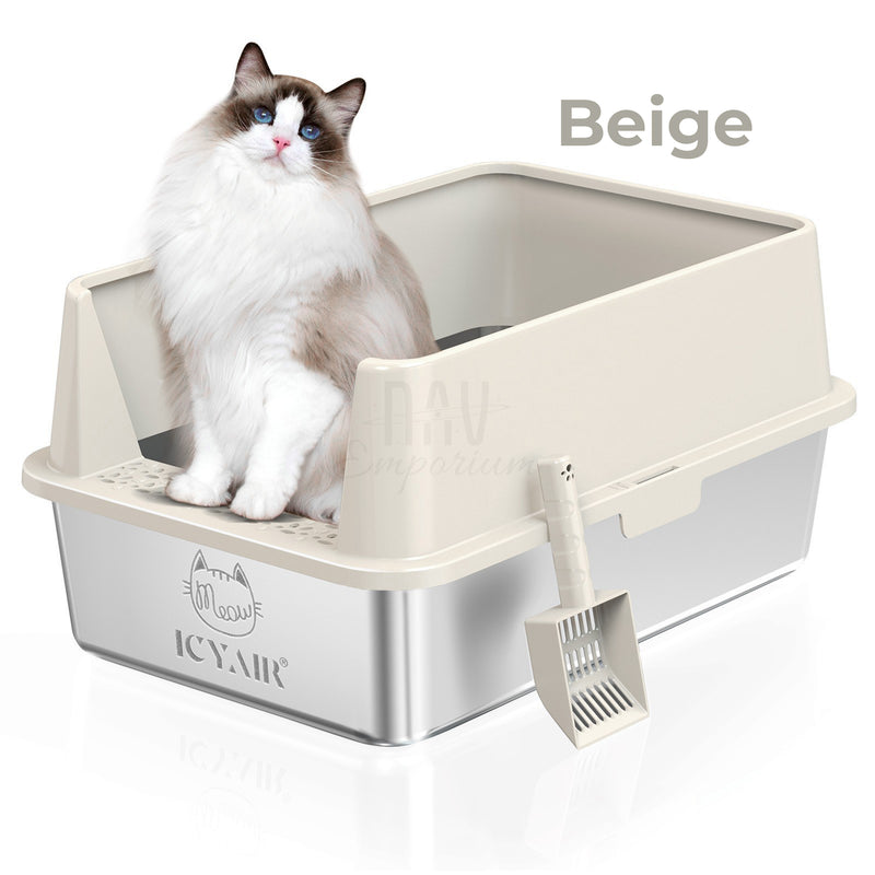 Odor-resistant cat litter box Dark Beige