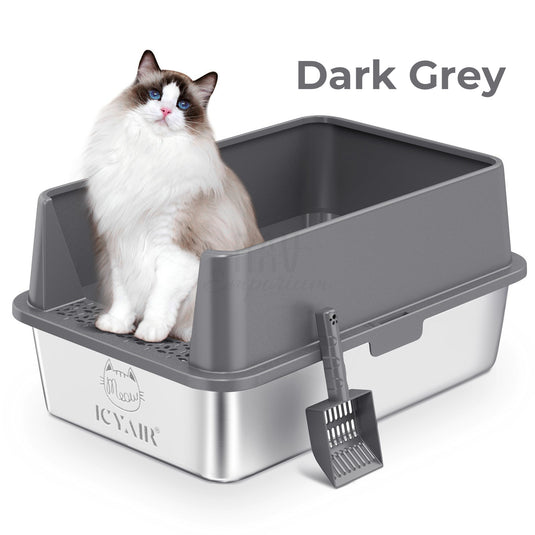 Odor-resistant cat litter box Dark Gray
