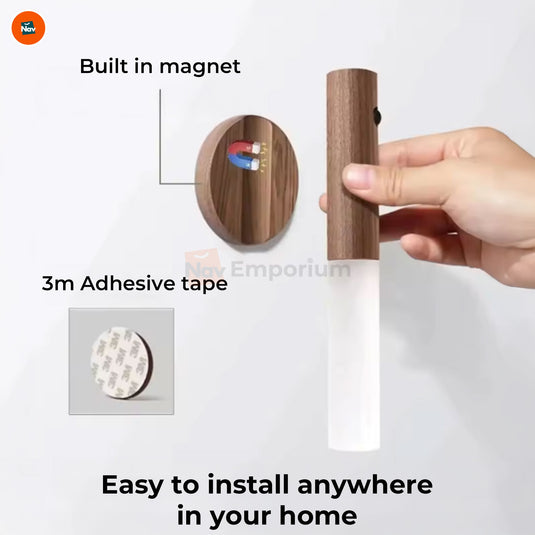 Wooden handle night lamp