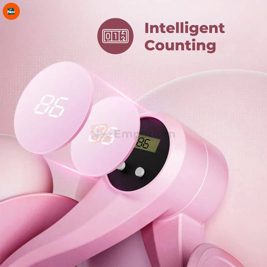 Lifestyle shot of woman using pelvic floor trainer at home