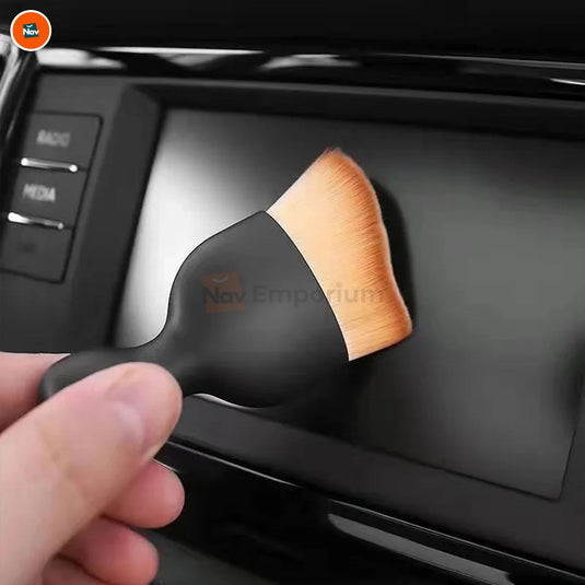 Compact car dust removal brush