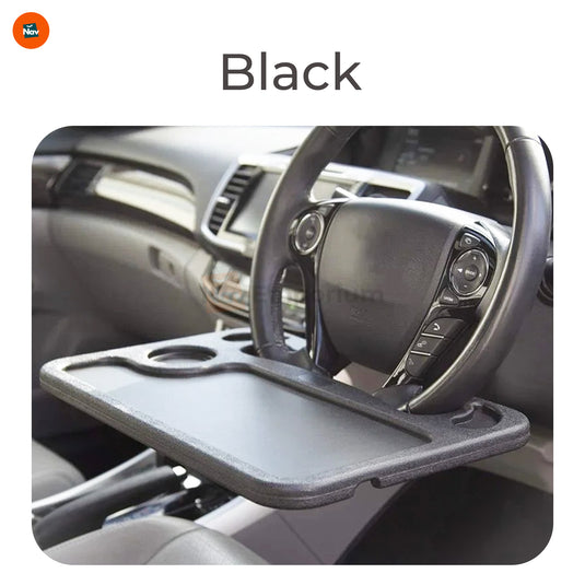 Driver using car tray