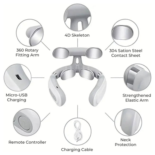 Neck massager with pulses
