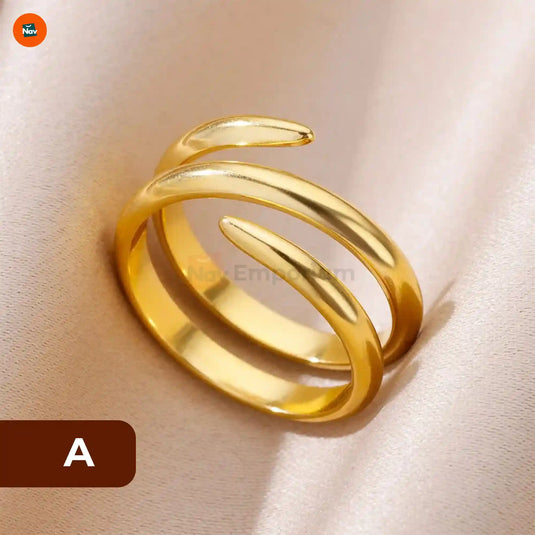 Gold Plated Midi Rings – Adjustable Stackable Set