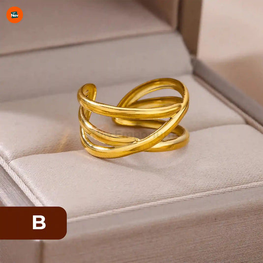 Gold Plated Adjustable Stackable Rings