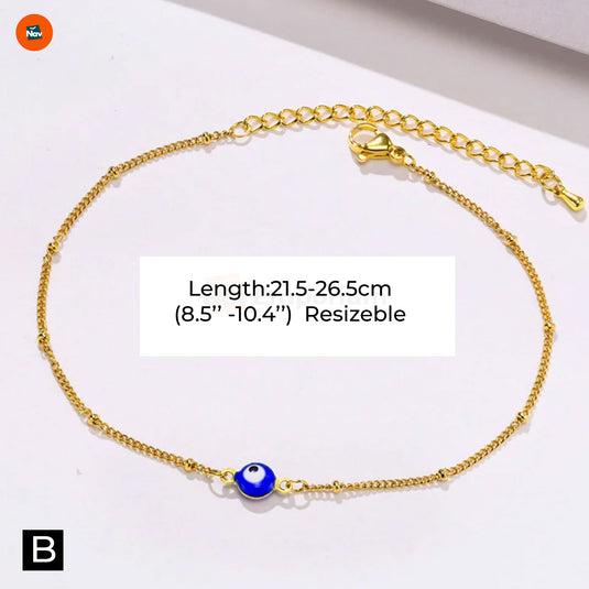 Layering gold anklets