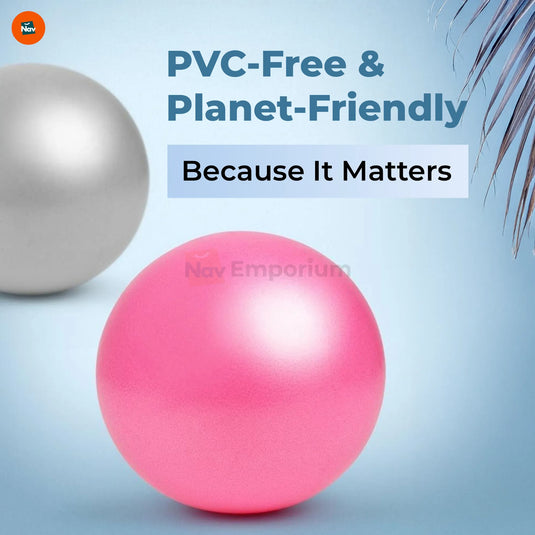 Lifestyle shot using small exercise ball at home