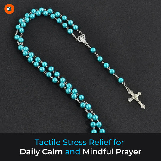 Pink polymer clay rosary beads