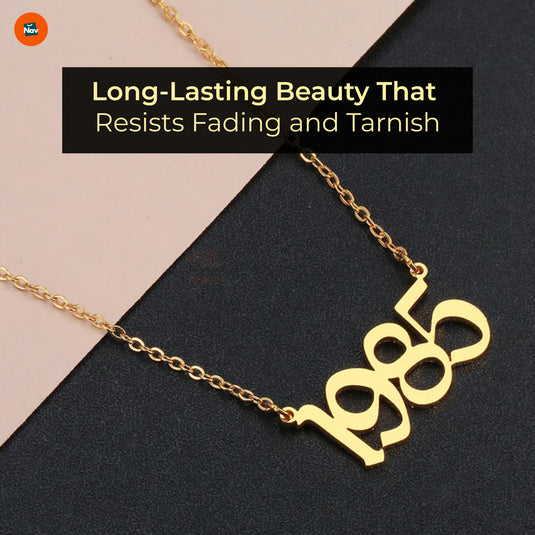 YearGleam Old English Birth Year Necklace