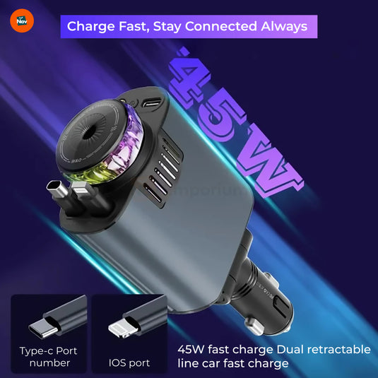 Retractable Cable Car Charger