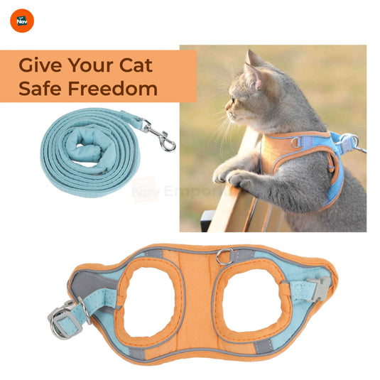 Adjustable cat walking harness