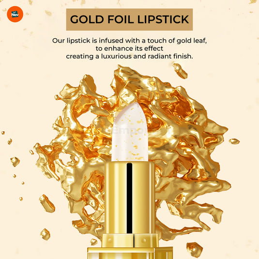 Hydrating gold foil lipstick