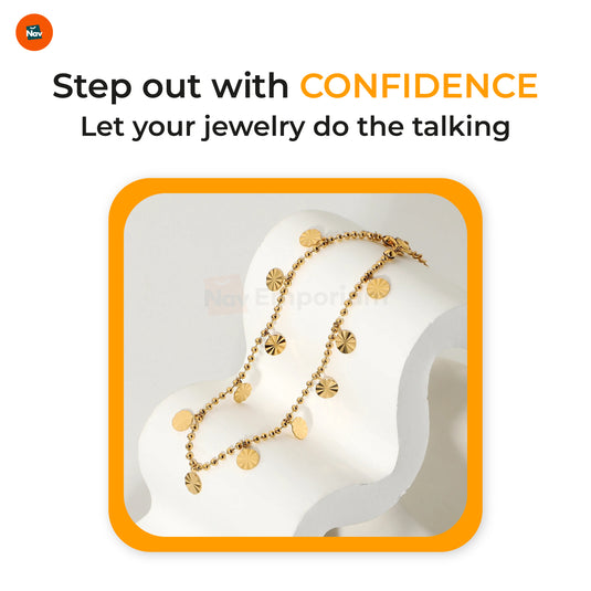 Adjustable disc charm anklet