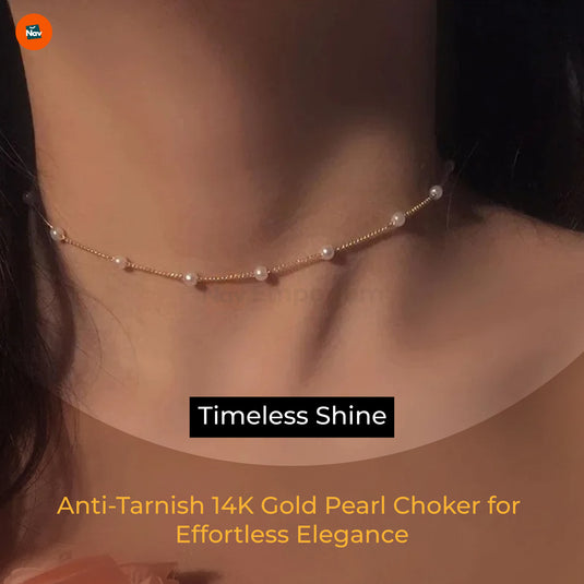 Boho pearl necklace gold