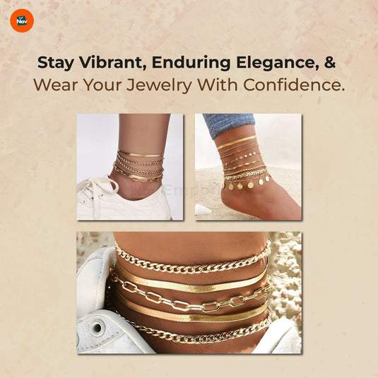 Adjustable gold anklet chains