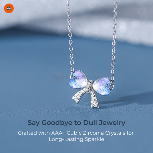 Elegant bow tie necklace for women