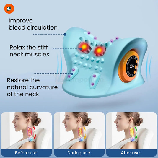 Remote control neck massager