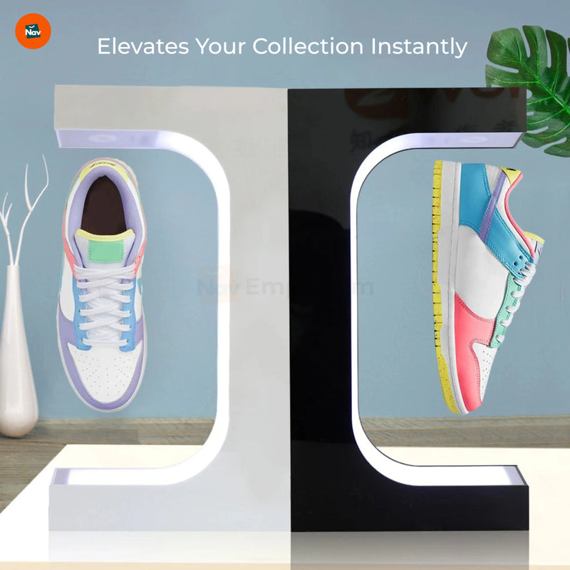 Floating magnetic shoe display