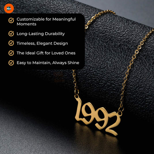 Custom engraved birth year pendant