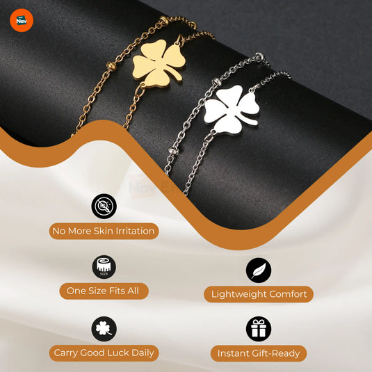 Lucky clover silver bracelet