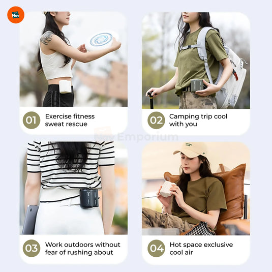 Outdoor waist fan device