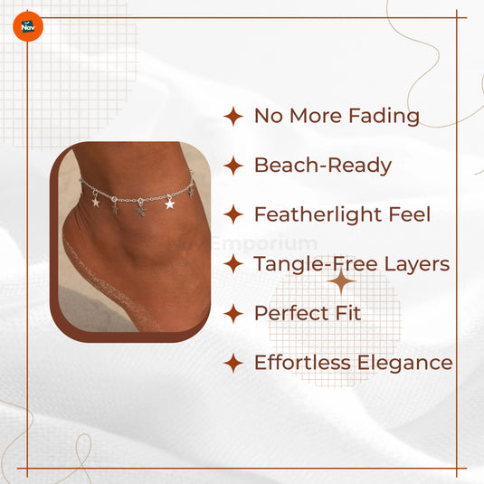 Feature image: adjustable chain 18K gold plated anklet