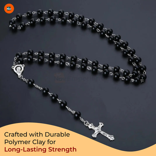 Turquoise rosary necklace close-up