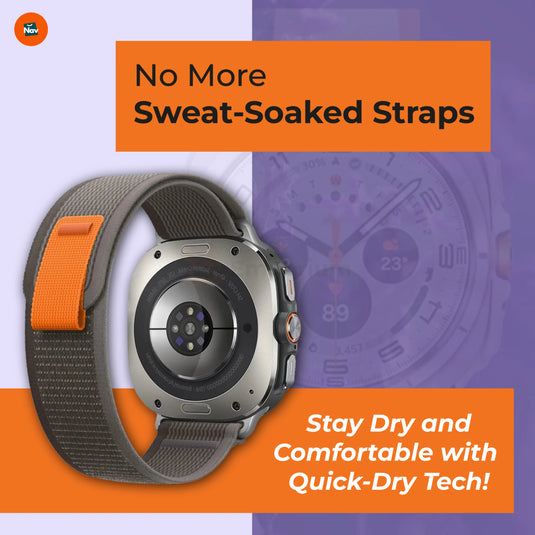 Adjustable nylon smartwatch band