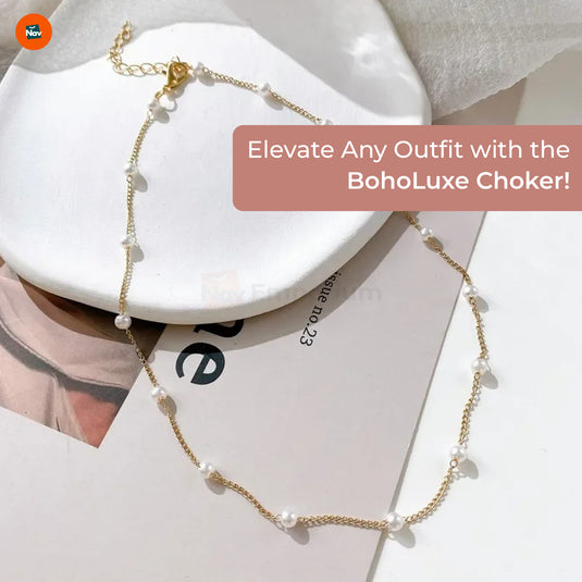 Minimalist pearl choker necklace