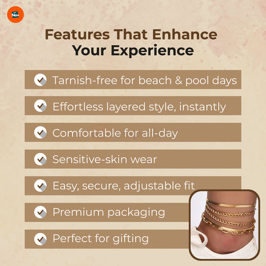 Gift box gold anklets