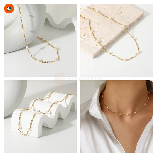 Bridal pearl choker necklace