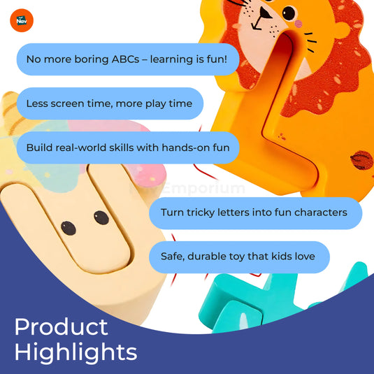 Alphabet recognition wooden toy