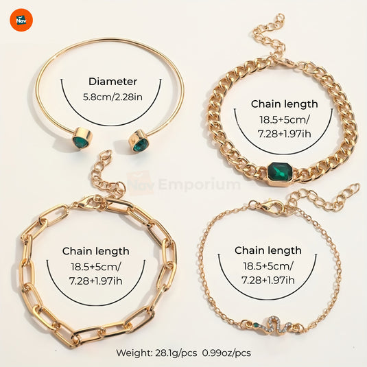 Emerald Gaze Vintage Snake Bracelet