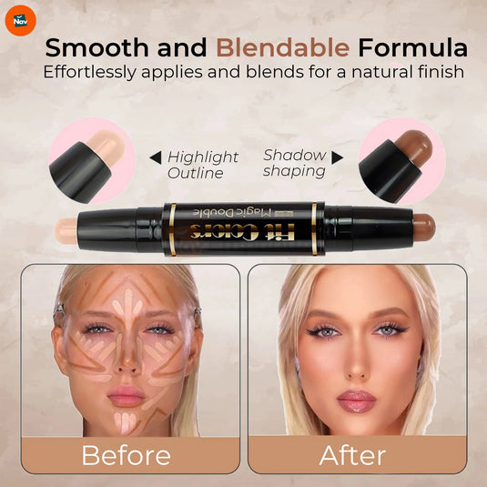 Benefit image sculpting with dual end contour highlighter stick